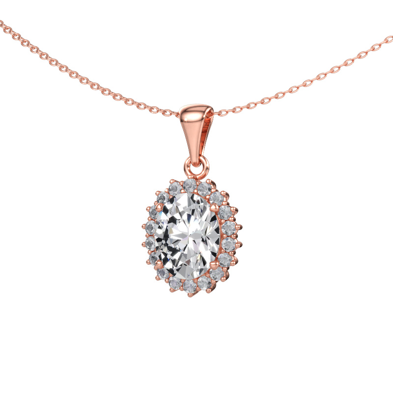 Afbeelding van Hanger Margien 585 rosé goud Lab-grown diamant 3.06 crt