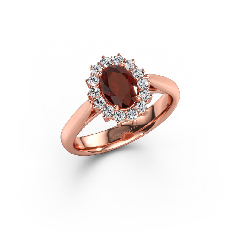 Bild av Förlovningsring Margien 1 585 roséguld Granat 7x5 mm