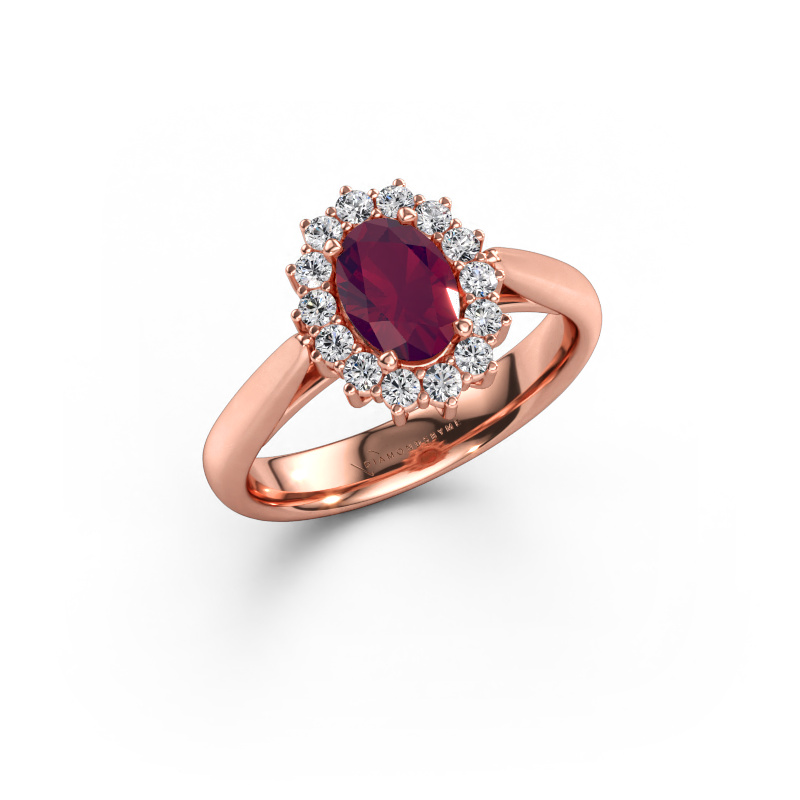 Immagine di Anello di fidanzamento Margien 1 585 oro rosa Rodolite 7x5 mm
