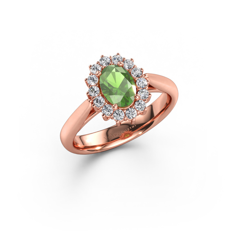 Immagine di Anello di fidanzamento Margien 1 585 oro rosa Tormalina verde 7x5 mm