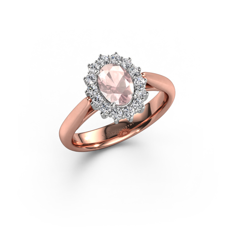 Image de Bague de fiançailles Margien 1 585 or rose Champagne morganite 7x5 mm