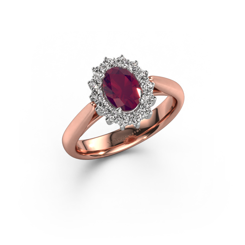Bild von Verlobungsring Margien 1 585 Roségold Rhodolit 7x5 mm