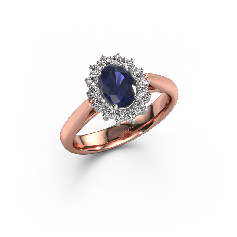 Image of Engagement ring Margien 1 585 rose gold Sapphire 7x5 mm