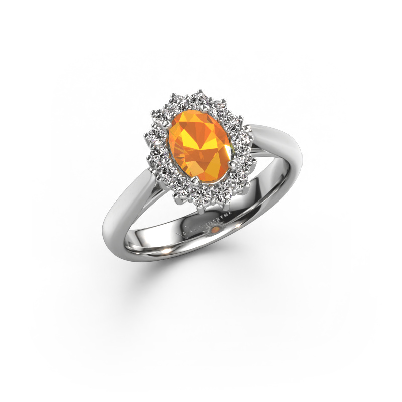 Image de Bague de fiançailles Margien 1 585 or blanc Citrine 7x5 mm