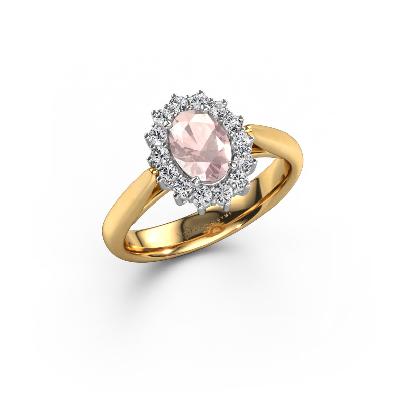 Image of Engagement ring Margien 1 585 gold Morganite champagne 7x5 mm