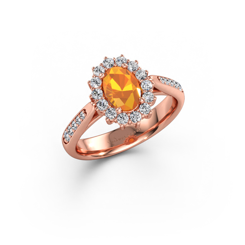 Immagine di Anello di fidanzamento Margien 2 585 oro rosa Citrino 7x5 mm