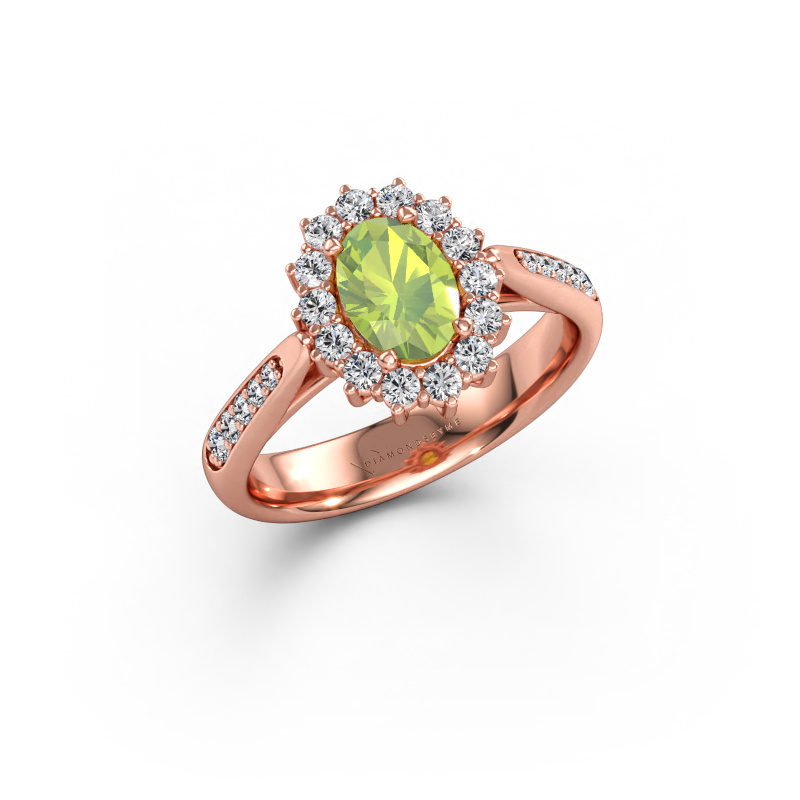 Immagine di Anello di fidanzamento Margien 2 585 oro rosa Peridoto 7x5 mm