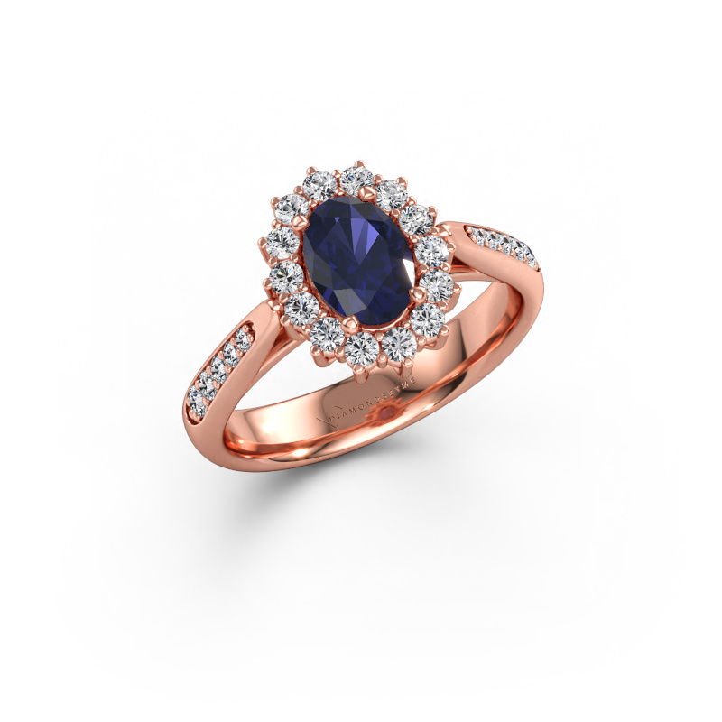 Immagine di Anello di fidanzamento Margien 2 585 oro rosa Zaffiro 7x5 mm