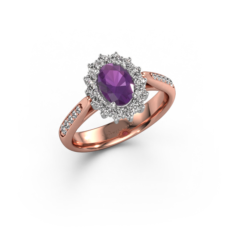Bild von Verlobungsring Margien 2 585 Roségold Amethyst 7x5 mm