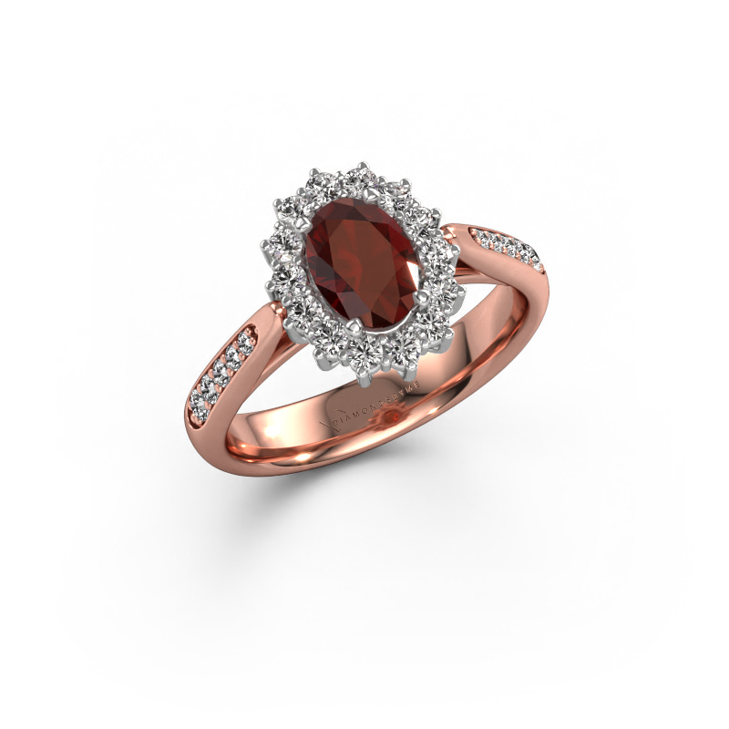 Image de Bague de fiançailles Margien 2 585 or rose Grenat 7x5 mm