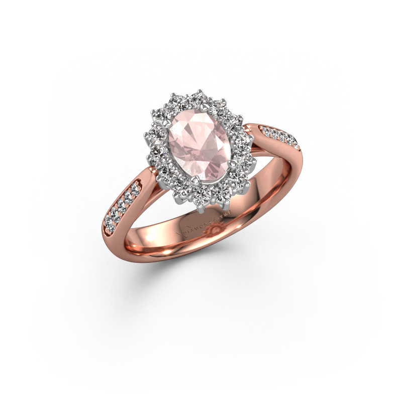 Image de Bague de fiançailles Margien 2 585 or rose Champagne morganite 7x5 mm