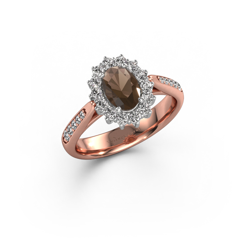 Bild von Verlobungsring Margien 2 585 Roségold Rauchquarz 7x5 mm