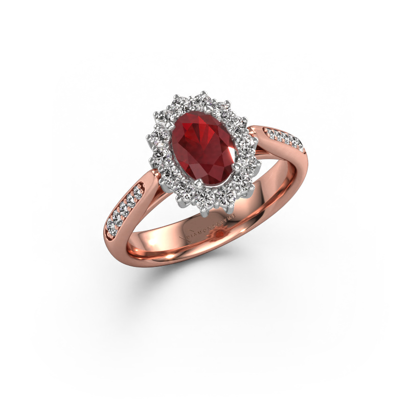 Image de Bague de fiançailles Margien 2 585 or rose Rubis 7x5 mm