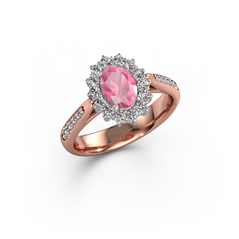 Image de Bague de fiançailles Margien 2 585 or rose Saphir rose 7x5 mm