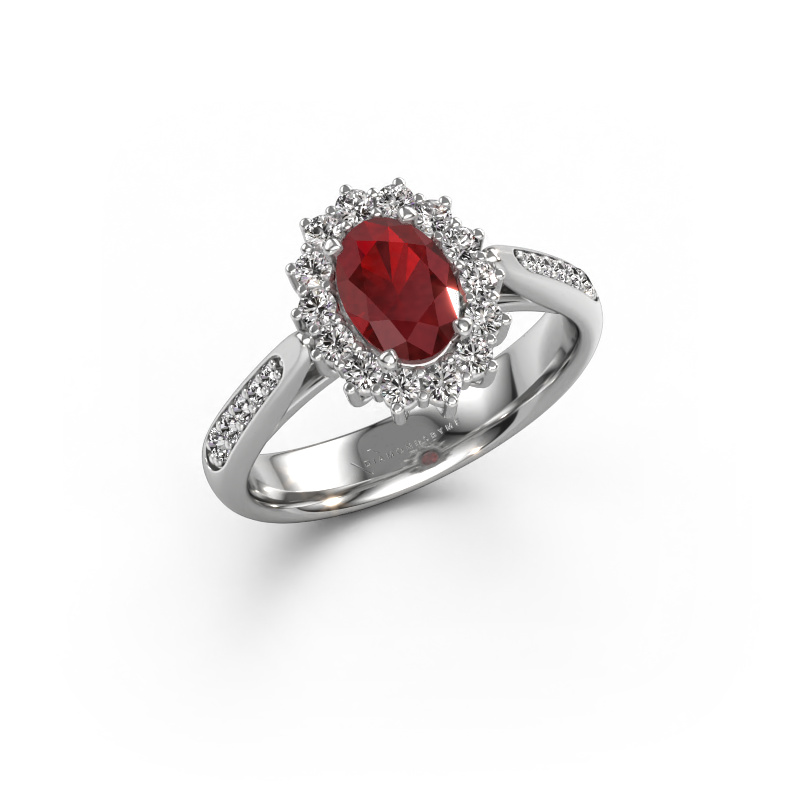 Image de Bague de fiançailles Margien 2 585 or blanc Rubis 7x5 mm