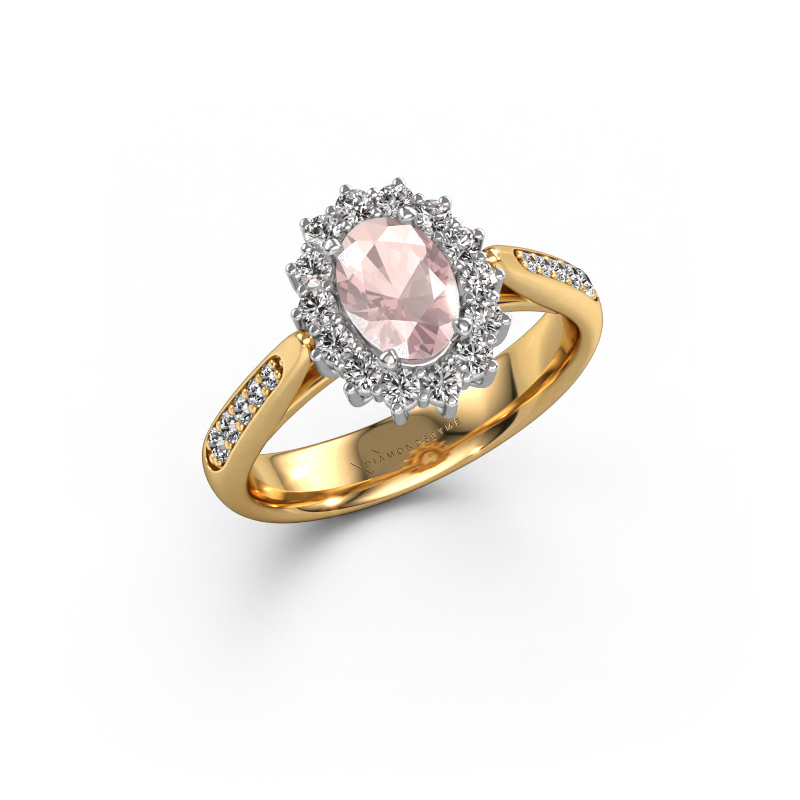 Image de Bague de fiançailles Margien 2 585 or jaune Champagne morganite 7x5 mm