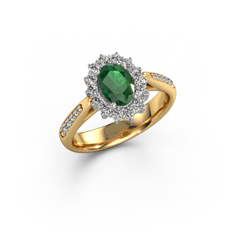 Image of Engagement ring Margien 2 585 gold Emerald 7x5 mm