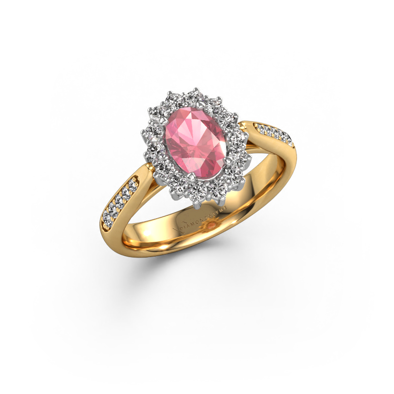 Bild von Verlobungsring Margien 2 585 Gold Turmalin rosa 7x5 mm