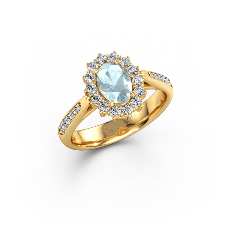 Immagine di Anello di fidanzamento Margien 2 585 oro Acquamarina 7x5 mm