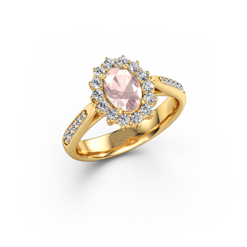 Immagine di Anello di fidanzamento Margien 2 585 oro Morganite champagne 7x5 mm
