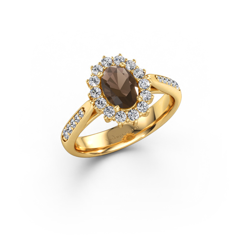 Immagine di Anello di fidanzamento Margien 2 585 oro Quarzo fumé 7x5 mm