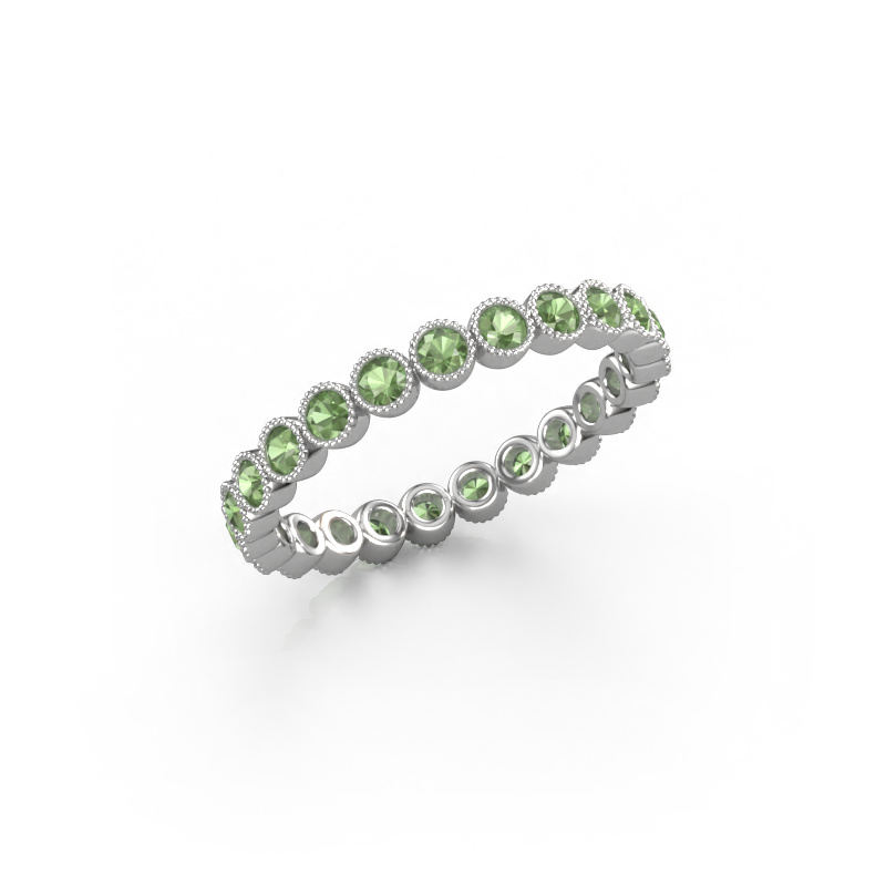 Image of Ring Mariam 0.03 950 platinum Tourmaline green 2 mm