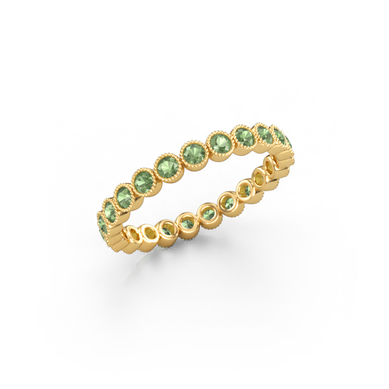 Image de Bague Mariam 0.03 585 or jaune Vert tourmaline 2 mm