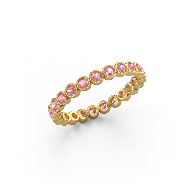 Image de Bague Mariam 0.03 585 or jaune Rose tourmaline 2 mm