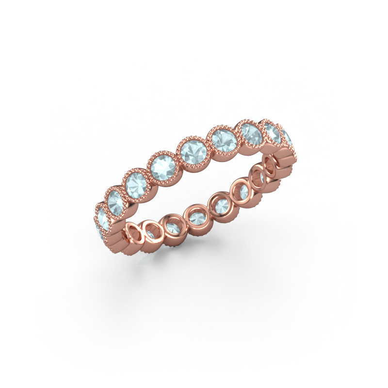 Image of Ring Mariam 0.05 585 rose gold Aquamarine 2.4 mm