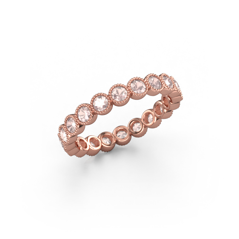 Image of Ring Mariam 0.05 585 rose gold Morganite champagne 2.4 mm