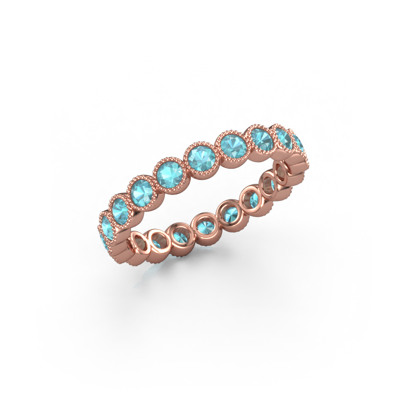 Image of Ring Mariam 0.05 585 rose gold Blue topaz 2.4 mm