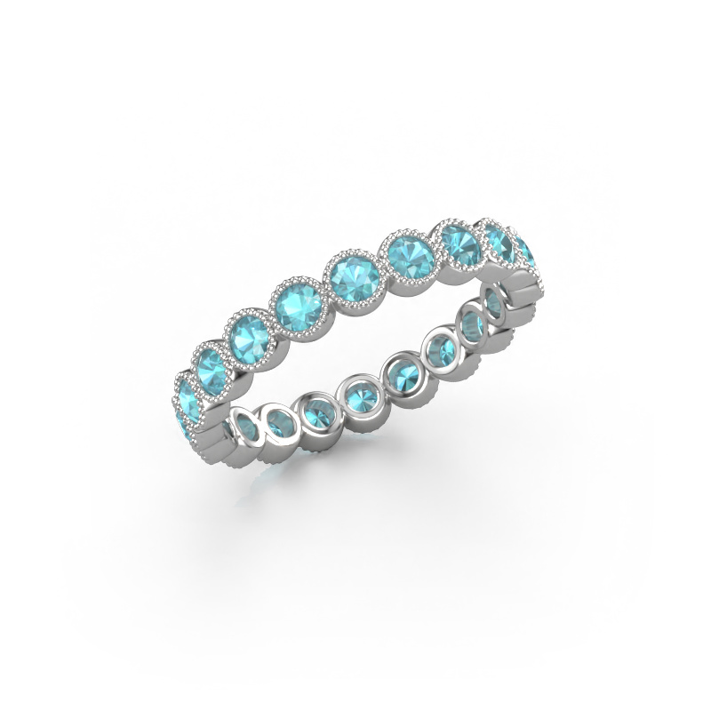 Image of Ring Mariam 0.05 950 platinum Blue topaz 2.4 mm