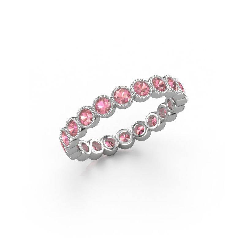 Afbeelding van Ring Mariam 0.05 950 platina Toermalijn pink 2.4 mm