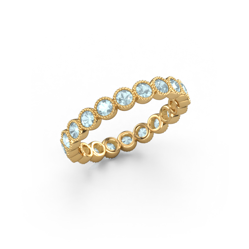 Image of Ring Mariam 0.05 585 gold Aquamarine 2.4 mm
