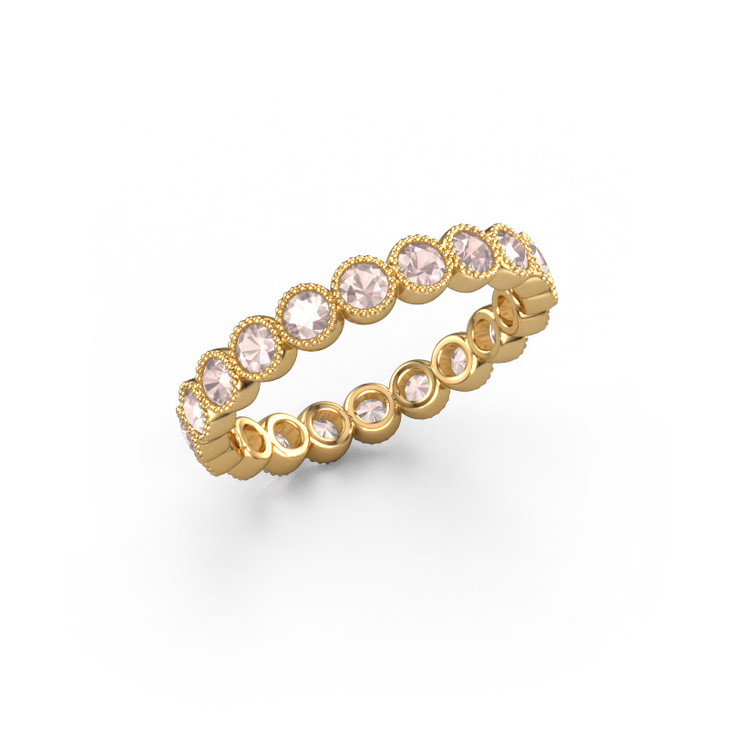 Image of Ring Mariam 0.05 585 gold Morganite champagne 2.4 mm