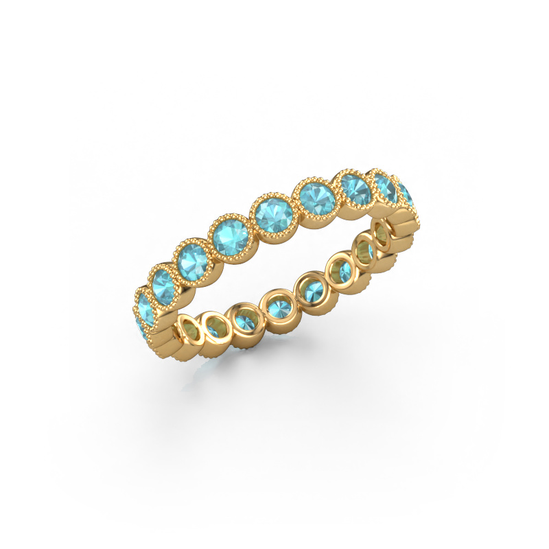 Image of Ring Mariam 0.05 585 gold Blue topaz 2.4 mm