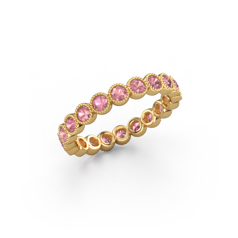 Image of Ring Mariam 0.05 585 gold Tourmaline pink 2.4 mm