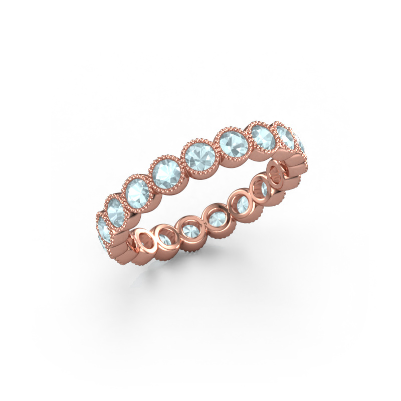 Bild von Ring Mariam 0.07 585 Roségold Aquamarin 2.7 mm