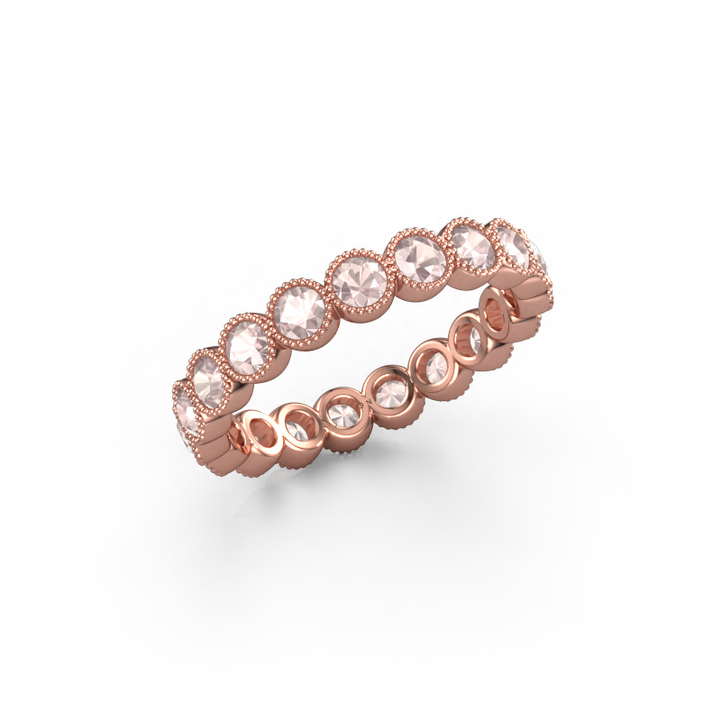 Image of Ring Mariam 0.07 585 rose gold Morganite champagne 2.7 mm