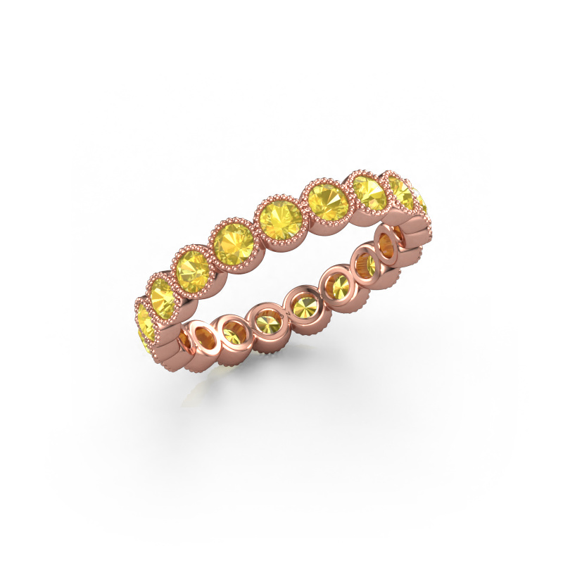 Image of Ring Mariam 0.07 585 rose gold Yellow sapphire 2.7 mm