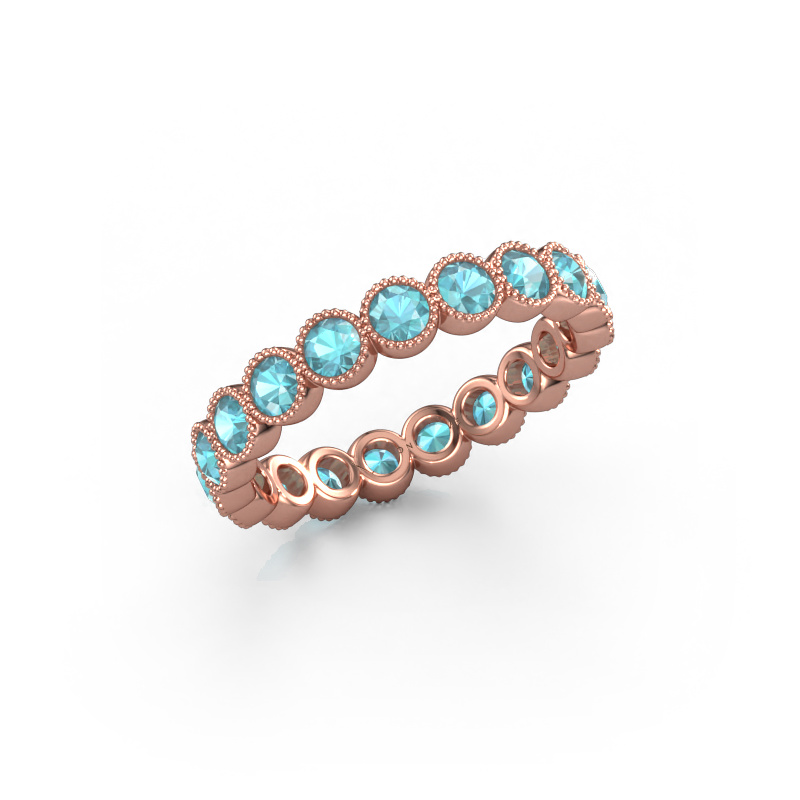 Bild von Ring Mariam 0.07 585 Roségold Blau Topas 2.7 mm