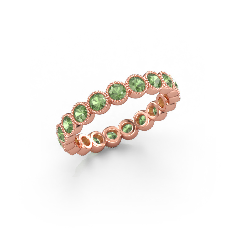 Immagine di Anello Mariam 0.07 585 oro rosa Tormalina verde 2.7 mm