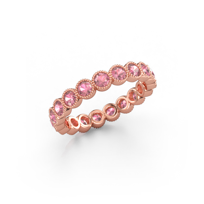 Immagine di Anello Mariam 0.07 585 oro rosa Tormalina rosa 2.7 mm