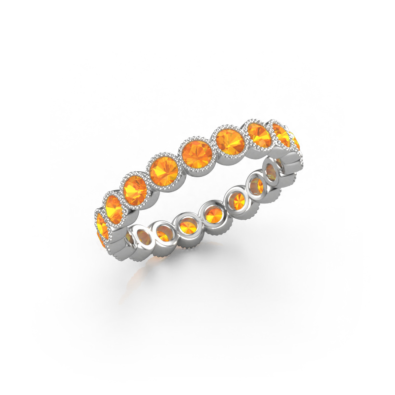 Image of Ring Mariam 0.07 585 white gold Citrin 2.7 mm