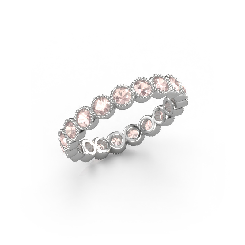 Image of Ring Mariam 0.07 950 platinum Morganite champagne 2.7 mm