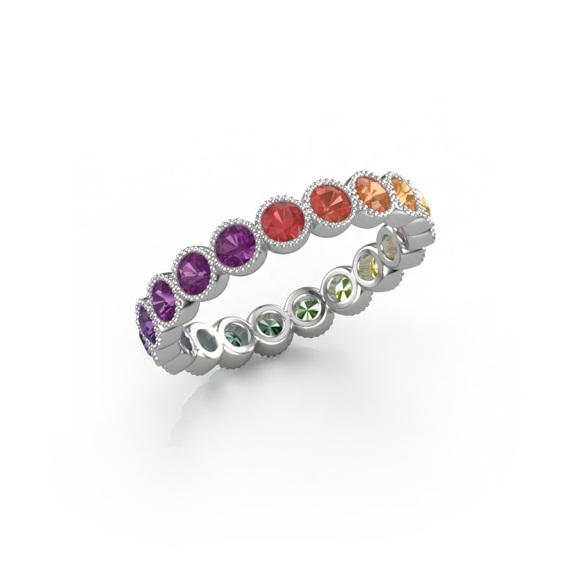 Bild von Ring Mariam 0.07 950 Platin Rainbow Saphir 1 2.7 mm