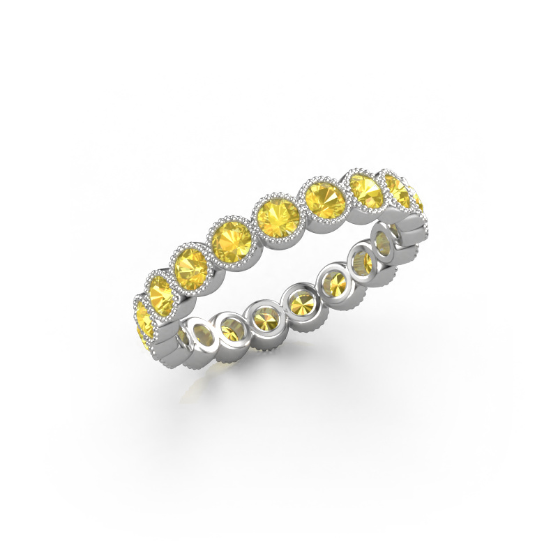 Image of Ring Mariam 0.07 585 white gold Yellow sapphire 2.7 mm