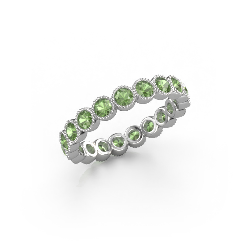 Image of Ring Mariam 0.07 950 platinum Tourmaline green 2.7 mm