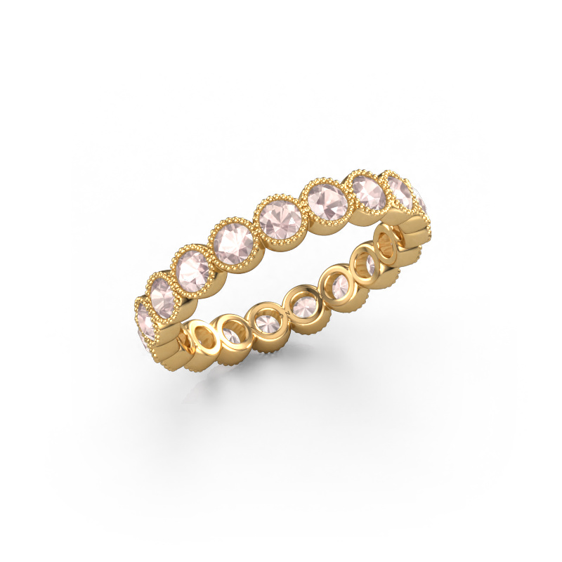 Image of Ring Mariam 0.07 585 gold Morganite champagne 2.7 mm