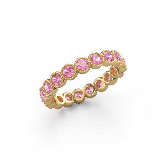 Image of Ring Mariam 0.07 585 gold Pink sapphire 2.7 mm